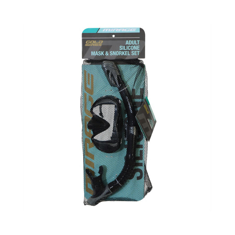 Infinity Adult Dry-Top Mask & Snorkel Set (Black)