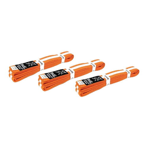 Yamasaki Coloured Martial Arts Belts with White Stripe (Orange)