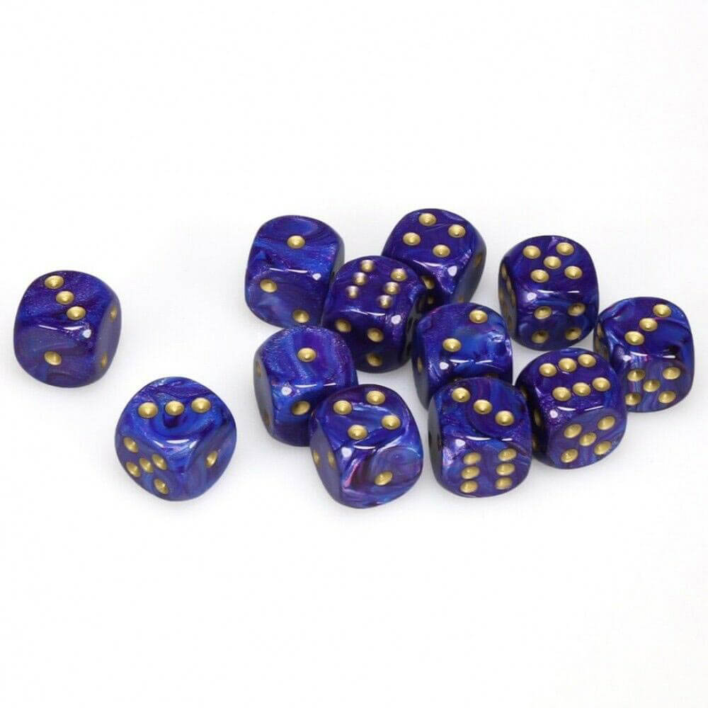D6 dados lustrosos 16 mm (12 dados)