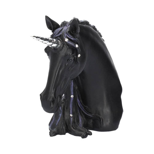 Jewelled Midnight Black Unicorn Ornament 15cm