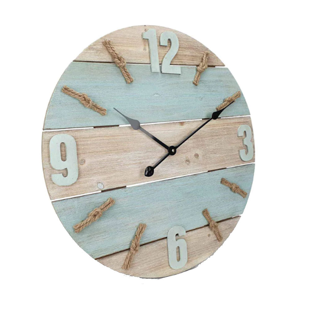 Reloj de pared de panel de madera redonda (60x60x2.5cm)
