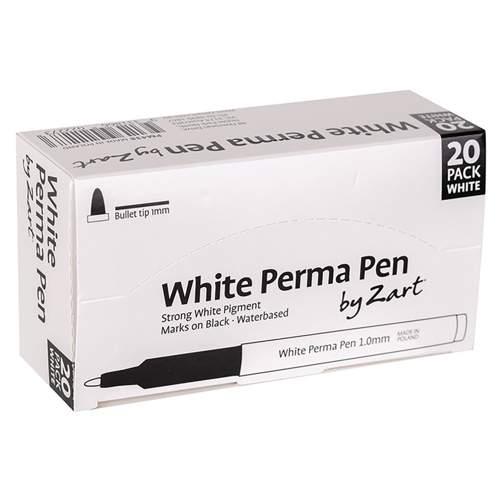 Zart Permanent Pen 20pcs (White)