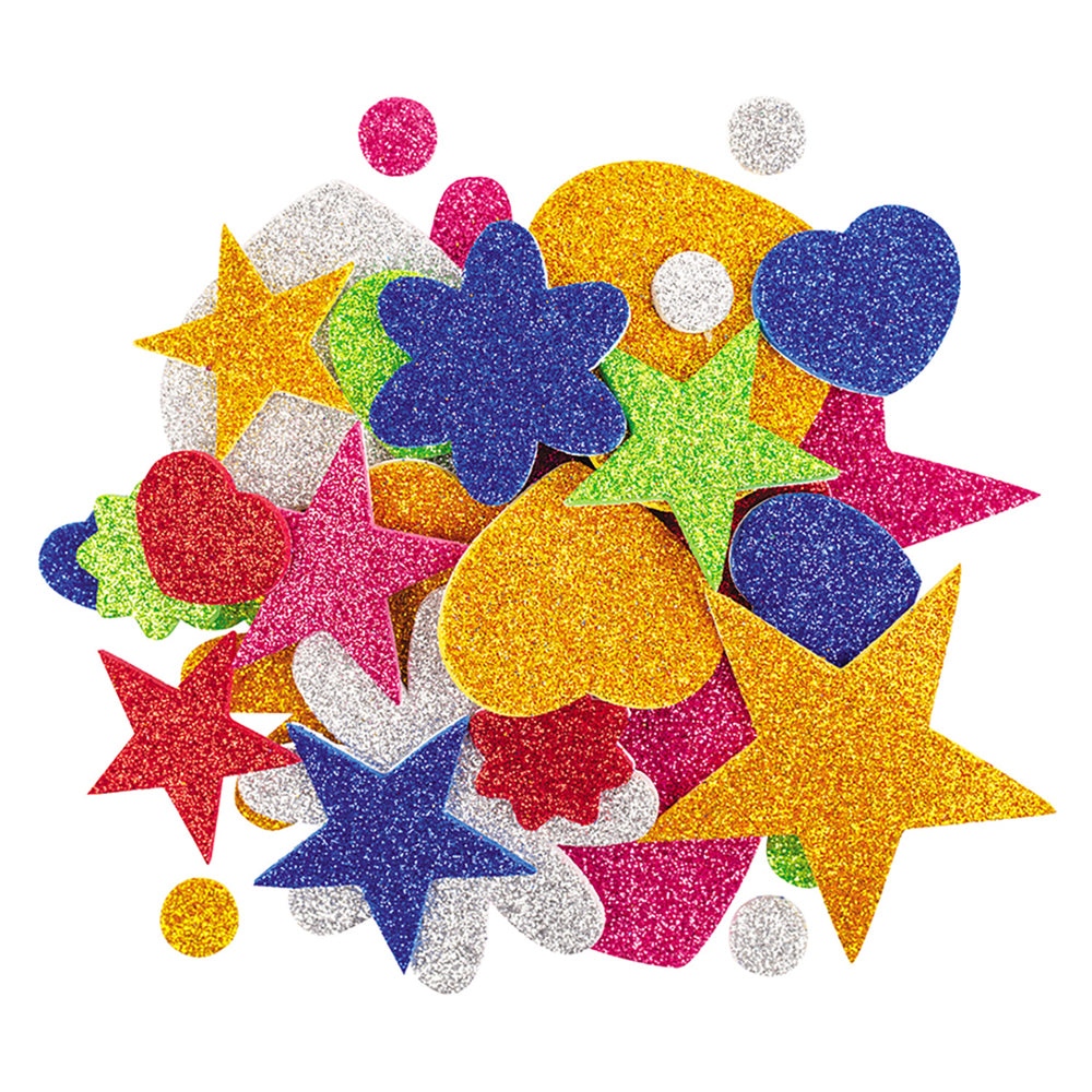 EVA Foam Glitter Shapes 100pcs