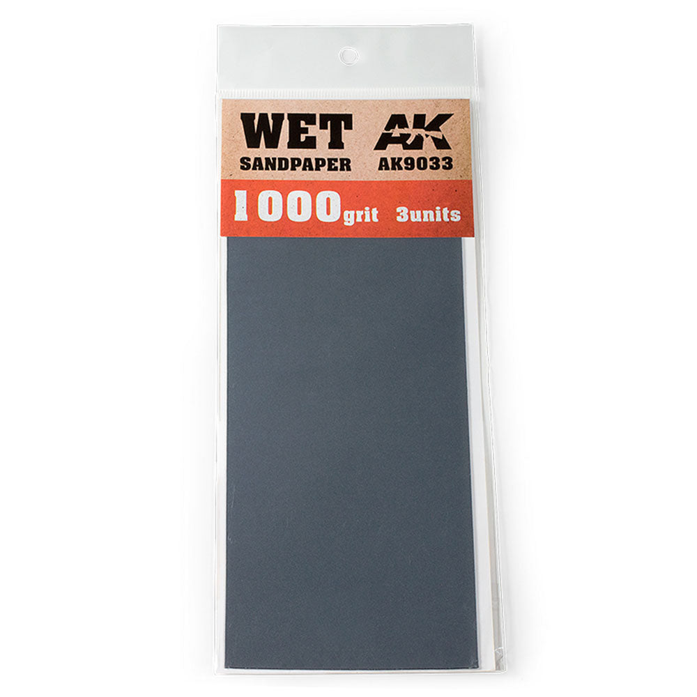 AK Interactive Wet Sandpaper 3pcs