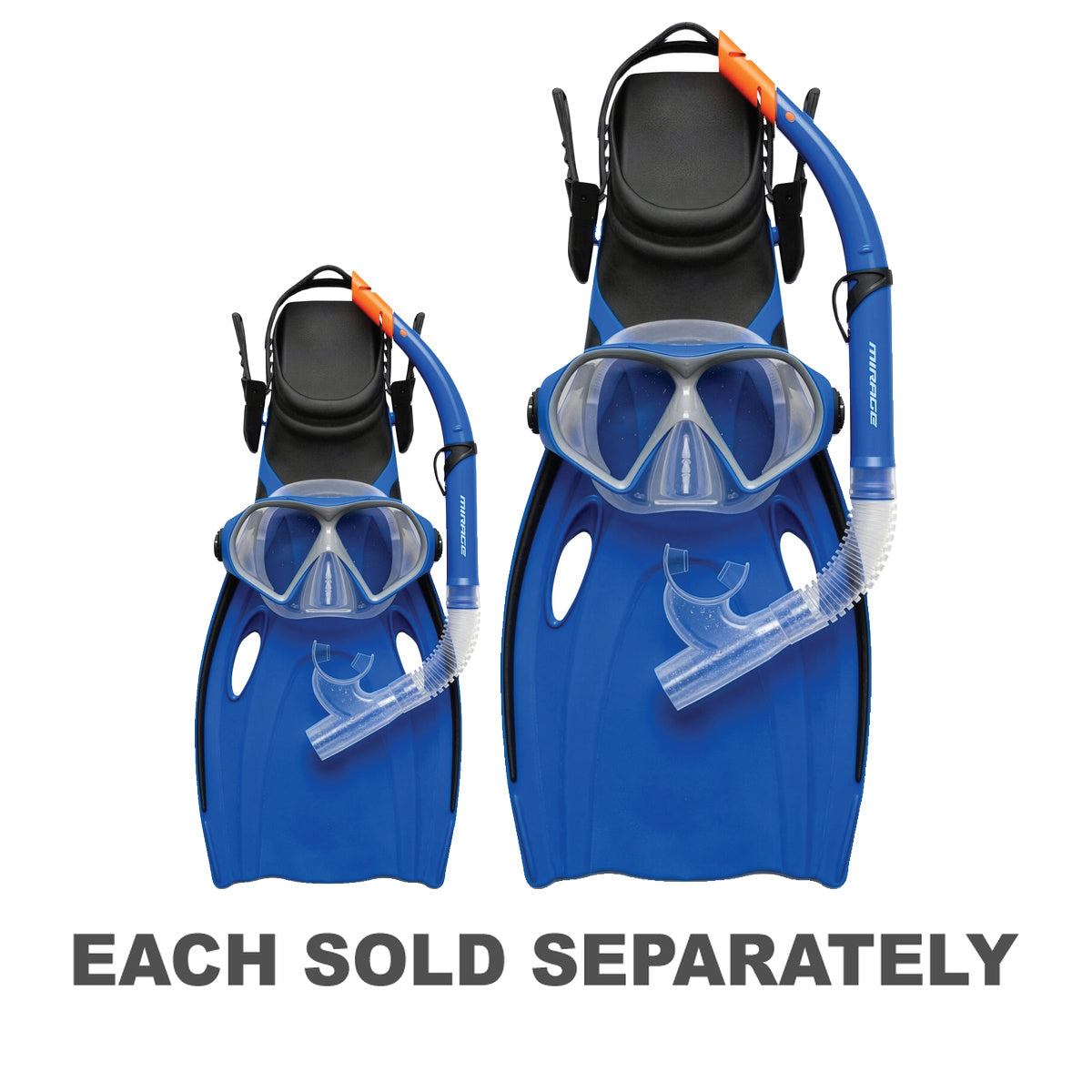 Mission Adult Silitex Mask, Snorkel & Fin Set (Blue)