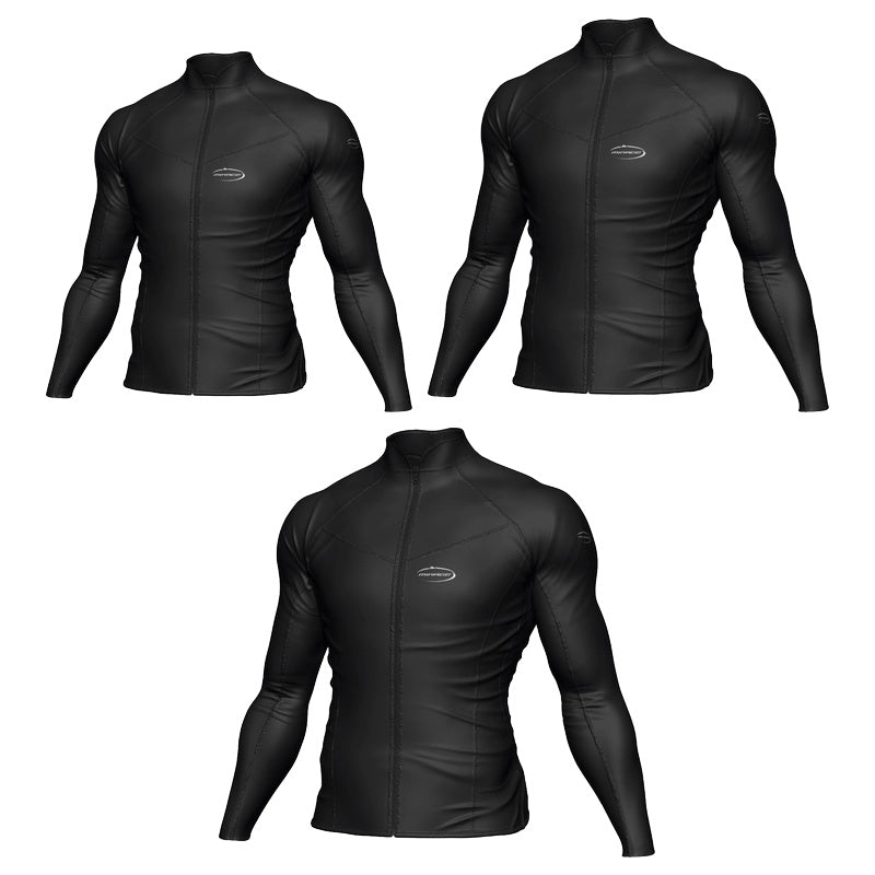 Heatshield Long Sleeve Front-Zip Rash Shirt (Black)