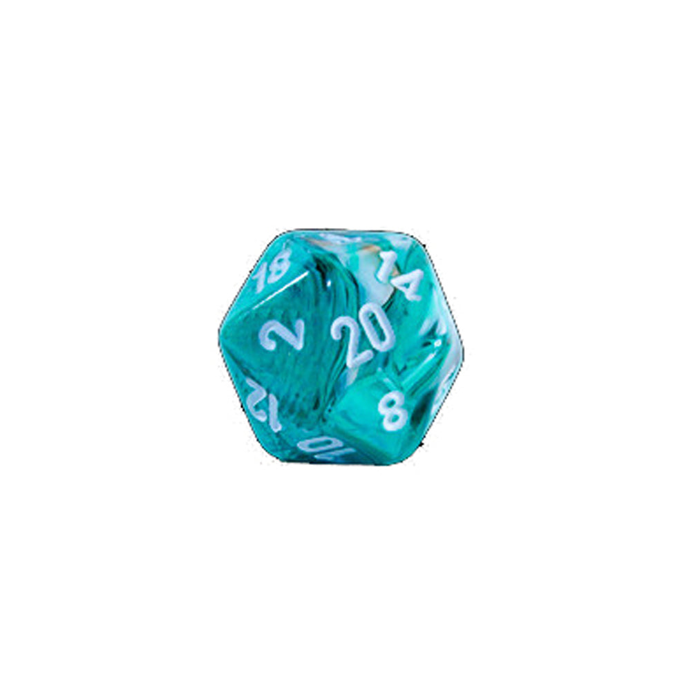 Chessex D20 Dice Marble Mini-Polyhedral (Oxi-Copper white)