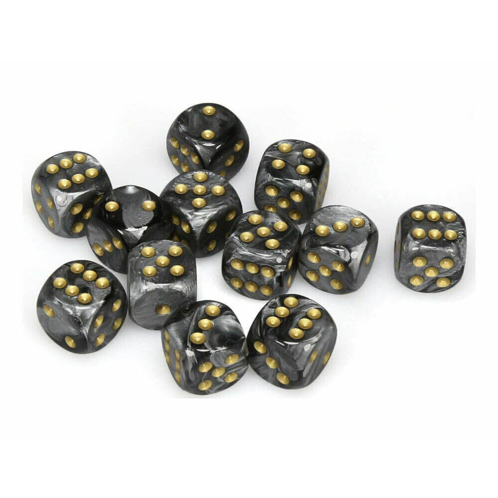 D6 Kości Lustrous 16 mm (12 kości)