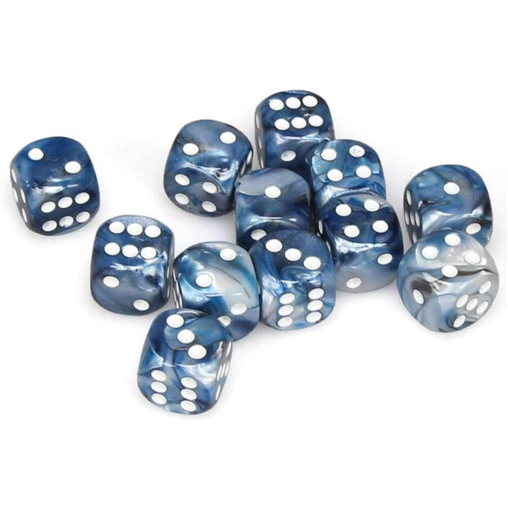 D6 Kości Lustrous 16 mm (12 kości)