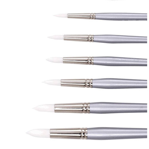 Jasart Taklon Round Brush (White)