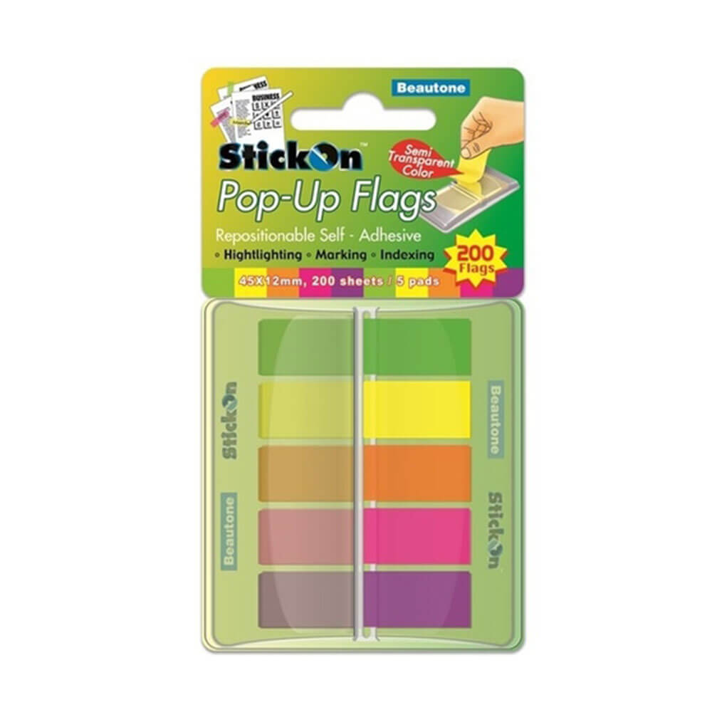  Beautone Pop-Up-Flaggen zum Aufkleben, 5 verschiedene Pads